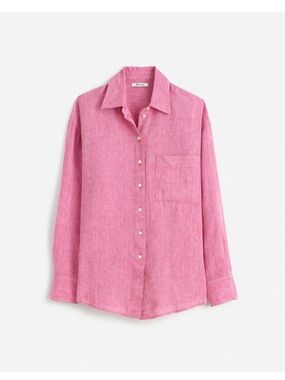 Madewell Pink Linen oversized style Button-Down Shirt